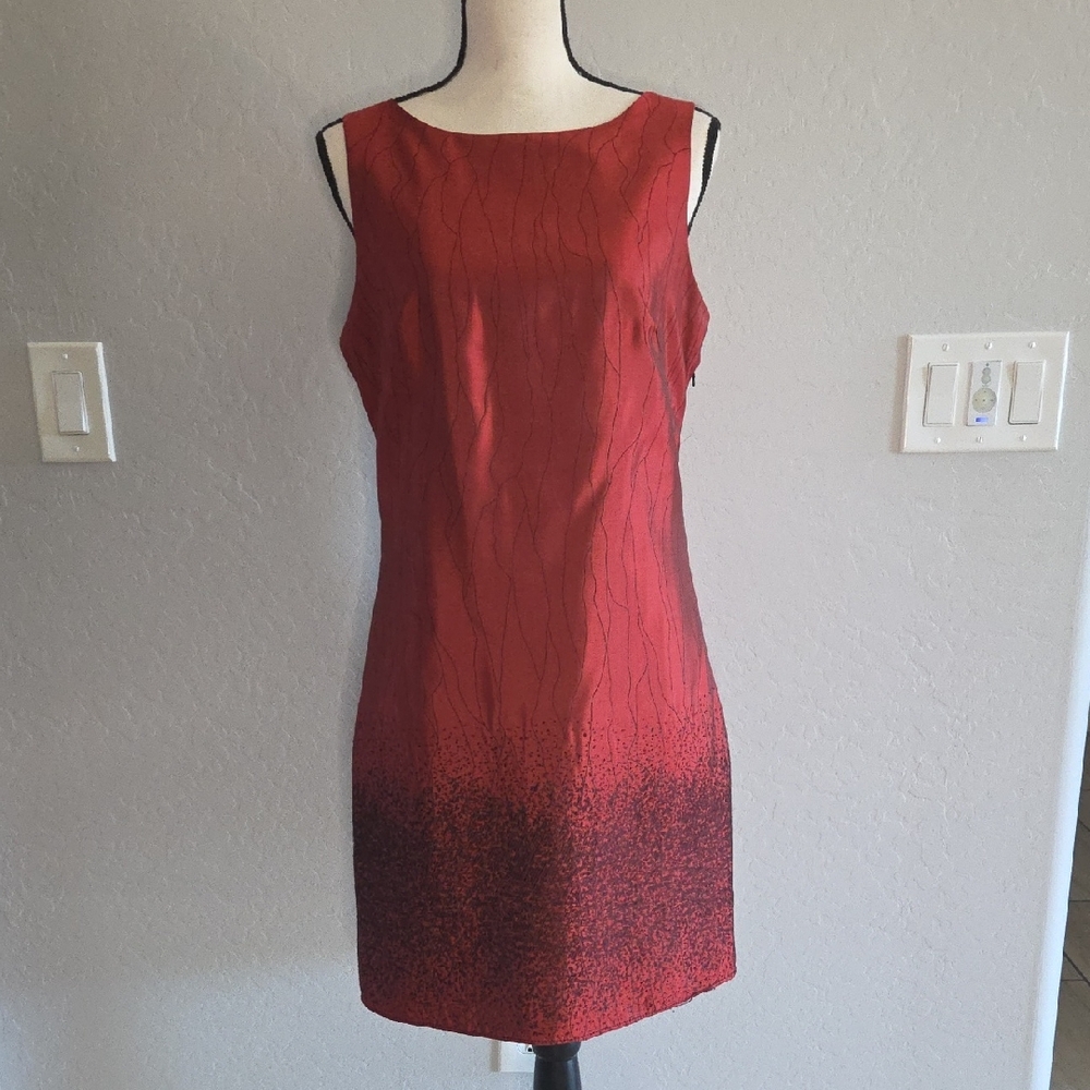 MSSP Women's Chic Red Sleeveless Mini/Shift Dress Perfect For Weddings Size Med - Picture 1 of 5